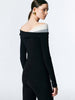 Clara | Asymmetrisches Schulterfreies Langärmeliges Mesh-Top