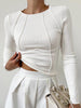Clara | Elegantes Langarm-Top mit Paspel