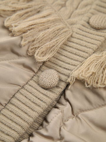 Leonie | Trendiger Patchwork-Kabelstrick-Steppmantel