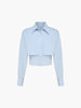 Leo | Elegantes Doppellagen-Crop-Shirt in Babyblau