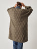 Lena | Elegante Diamantstich-Strickjacke mit langem Ausschnitt