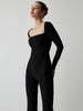 Clara | Eleganter langärmeliger Jumpsuit mit quadratischem Ausschnitt