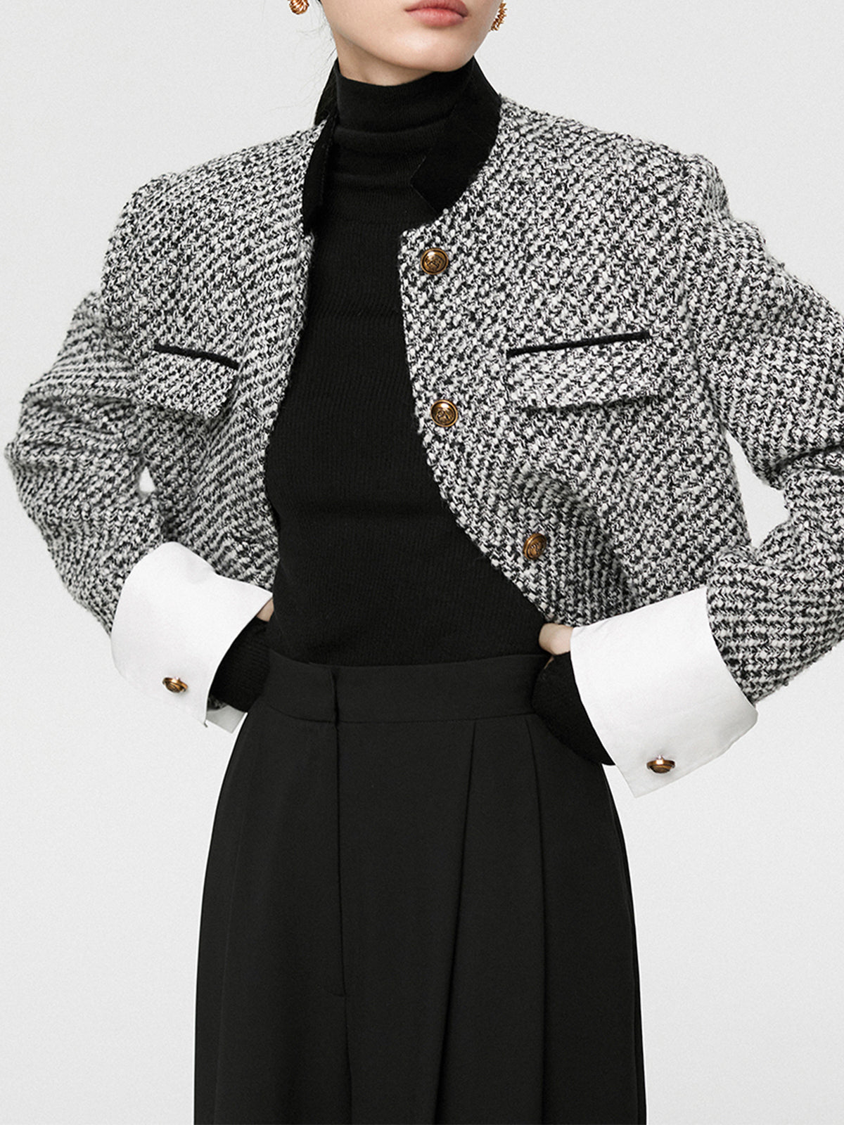 Clara | Eleganter Tweed Boucle Kurzblazer