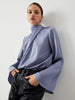 Laura | Asymmetrisches plissiertes Rollkragenshirt aus Satin