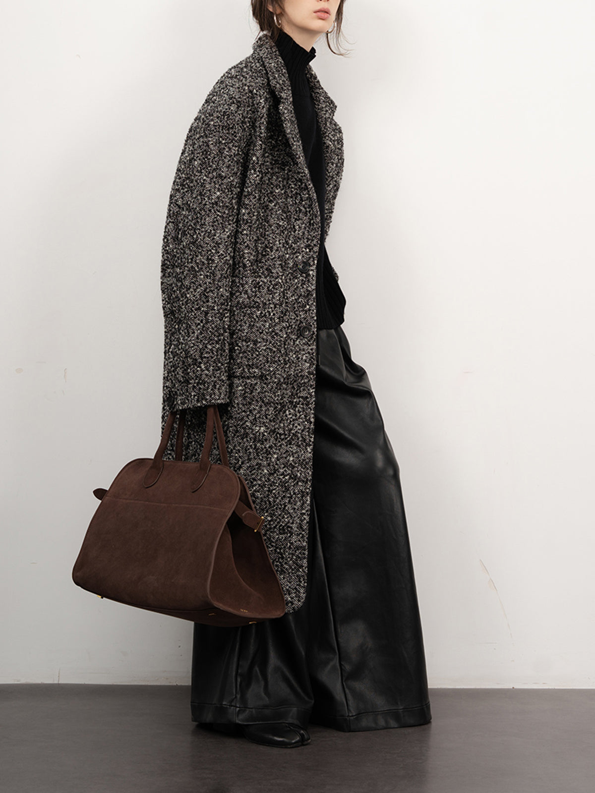 Clara | Eleganter Tweed-Boucle-Wollmantel