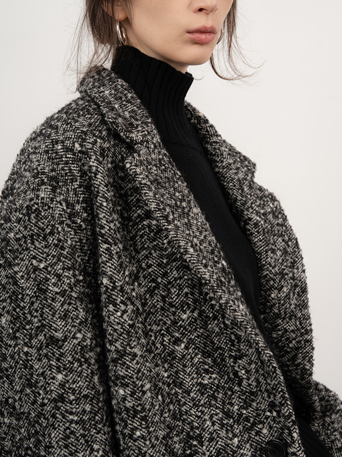 Clara | Eleganter Tweed-Boucle-Wollmantel