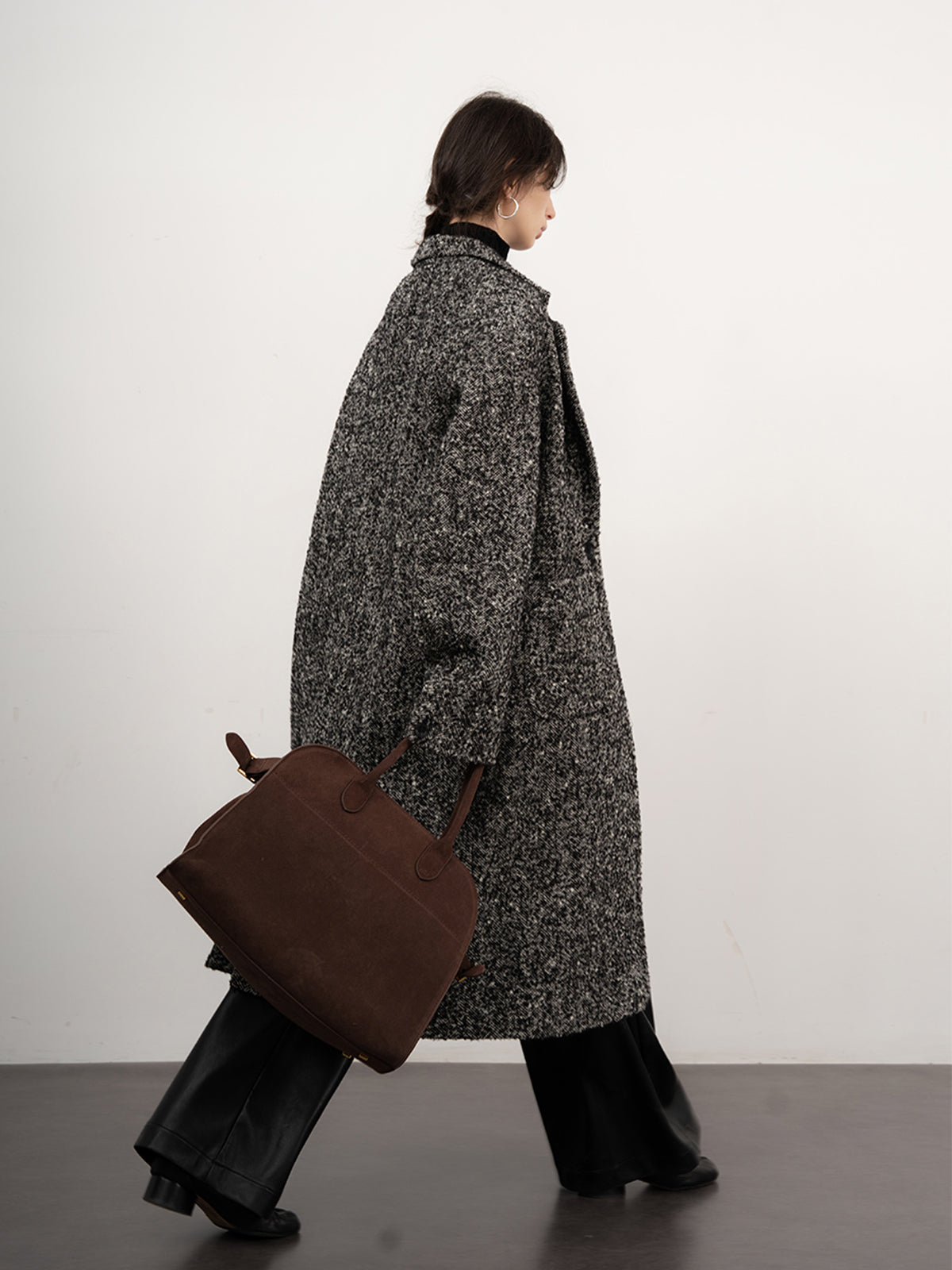 Clara | Eleganter Tweed-Boucle-Wollmantel