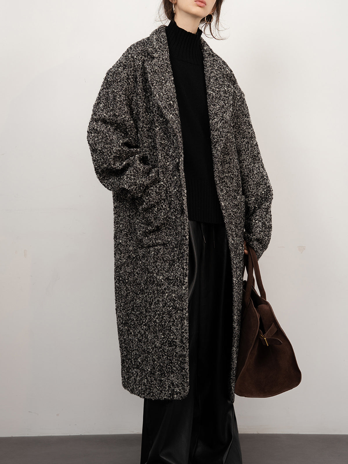 Clara | Eleganter Tweed-Boucle-Wollmantel