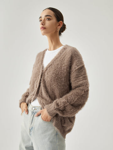 Emma | Kuschelige Fuzzy-Strickjacke mit Knopfleiste