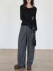 Anja | Drapiertes Langarm-Slinky-Shirt