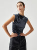 Clara | Elegantes drapiertes Samt-Crop-Top