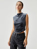 Clara | Elegantes drapiertes Samt-Crop-Top