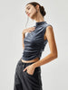 Clara | Elegantes drapiertes Samt-Crop-Top