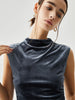 Clara | Elegantes drapiertes Samt-Crop-Top