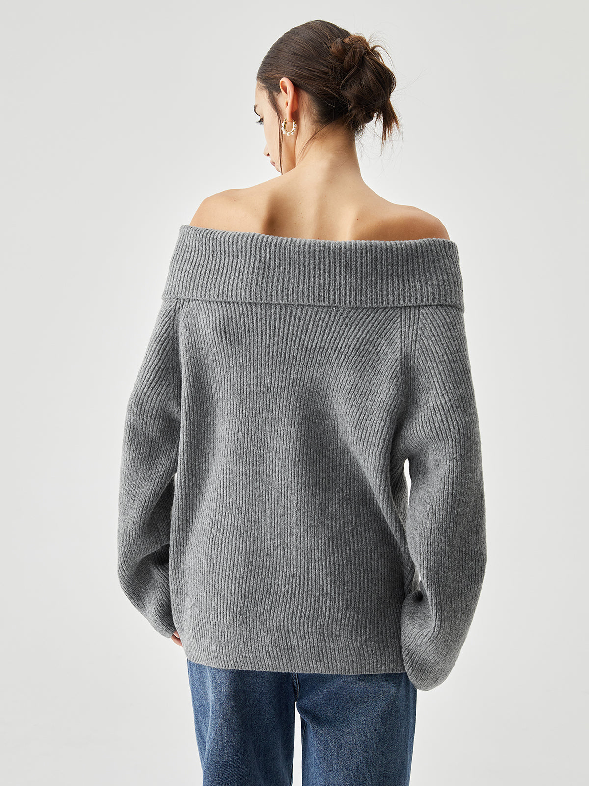 Clara | Übergroßer Off Shoulder Strickpullover