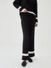 Clara | Stilvolle Pulloverhose aus Rippenstrick mit Kontrastbesatz