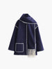 Clara | Elegante Jacke mit Halstuch und Kontrastbesatz