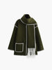Clara | Elegante Jacke mit Halstuch und Kontrastbesatz