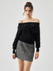 Anna | Gehäkelte Off-Shoulder Bluse mit Kreisdurchbrüchen