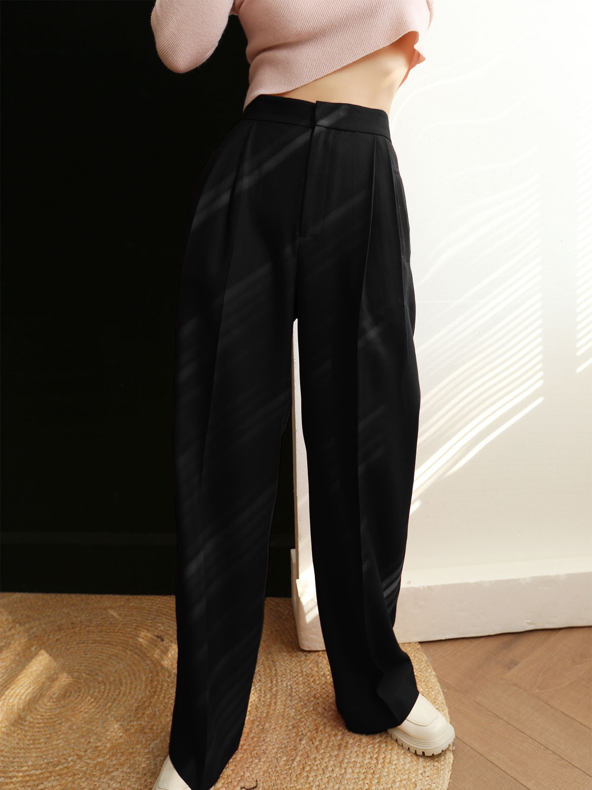 Paul | Elegante Mittlere Taille Plissee-Hose