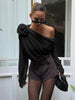 Clara | Asymmetrisches Chiffon Top mit Einem Schulterträger