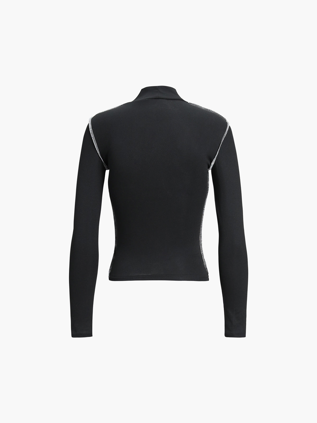 Martin | Kontrastiertes Mock Neck Langarmoberteil