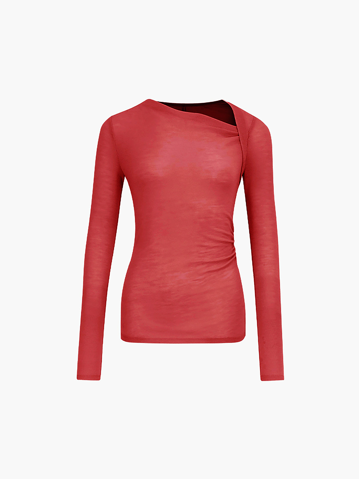 Clara | Asymmetrisches Langarmshirt aus Rippenstrick