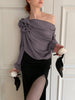 Clara | Asymmetrisches Chiffon Top mit Einem Schulterträger
