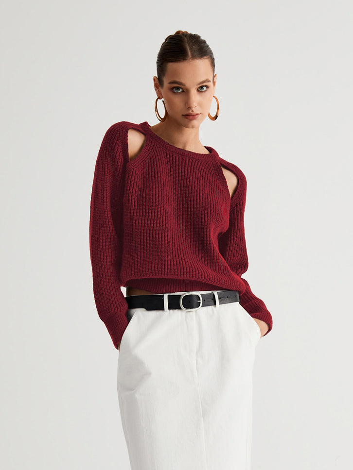 Clara | Eleganter Cold Shoulder Pullover