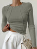 Clara | Elegantes Langarm-Top mit Paspel