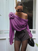 Clara | Asymmetrisches Chiffon Top mit Einem Schulterträger