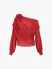 Clara | Asymmetrisches Chiffon Top mit Einem Schulterträger