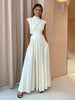 Clara | Maxi Kleid mit Cut-Out und Mock Neck