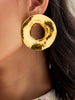 Clara | Goldene Runde Ohrstecker mit Struktur