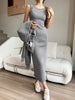 Clara | Modisches asymmetrisches Maxikleid mit geteiltem Rundhalsausschnitt