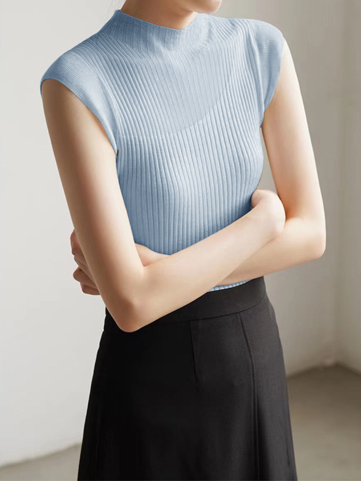 Mia | Ärmelloses Mesh-Patchwork-Top