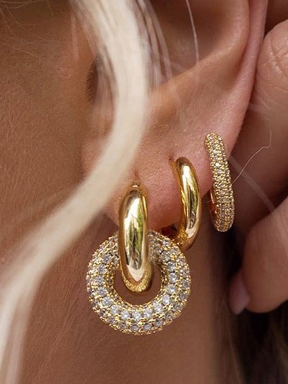 Clara | Elegante Polierte Doppelring-Ohrringe