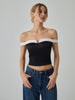 Clara | Off-Shoulder Bluse mit Kontrastabschlüssen
