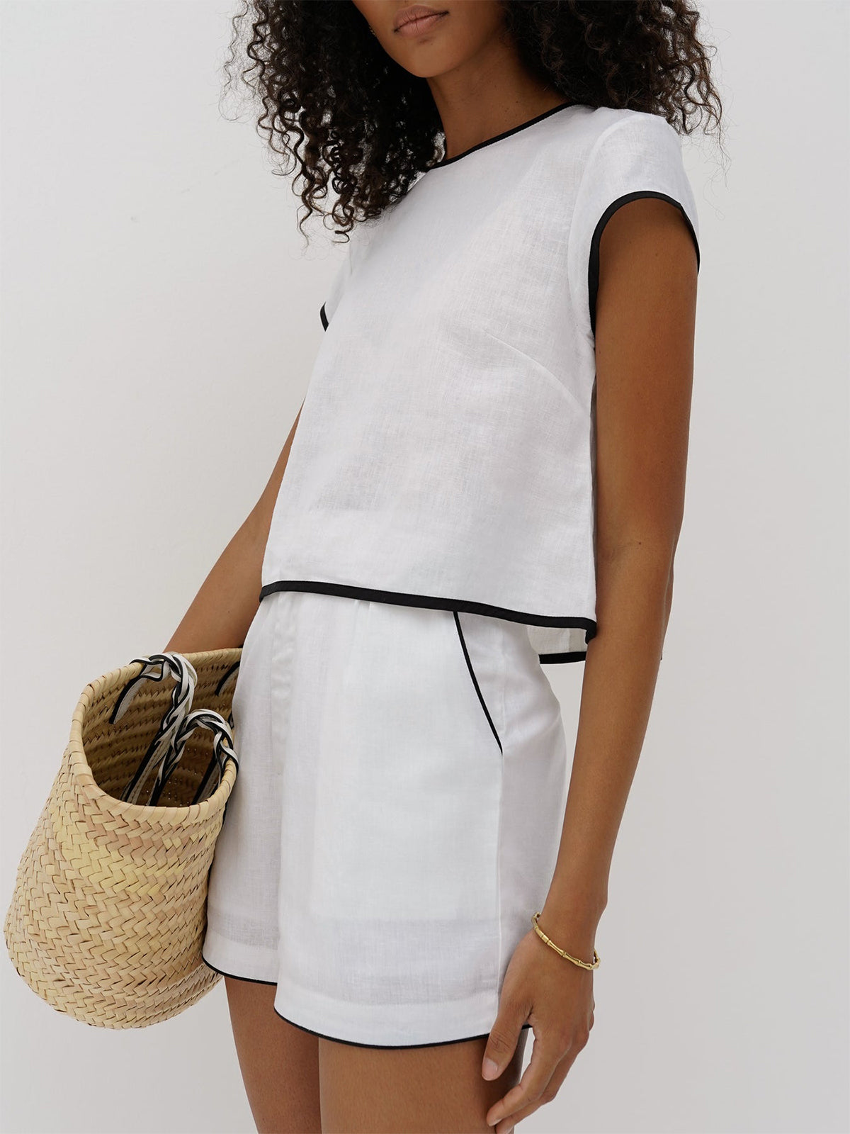 Clara | Elegantes Shorts Set mit Kontrastbesatz