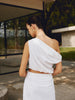 Anja | Asymmetrische Bluse aus Baumwolle und Leinen