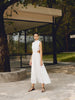 Emilia | Elegantes Cutout Maxikleid aus Baumwolle und Leinen