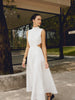 Emilia | Elegantes Cutout Maxikleid aus Baumwolle und Leinen