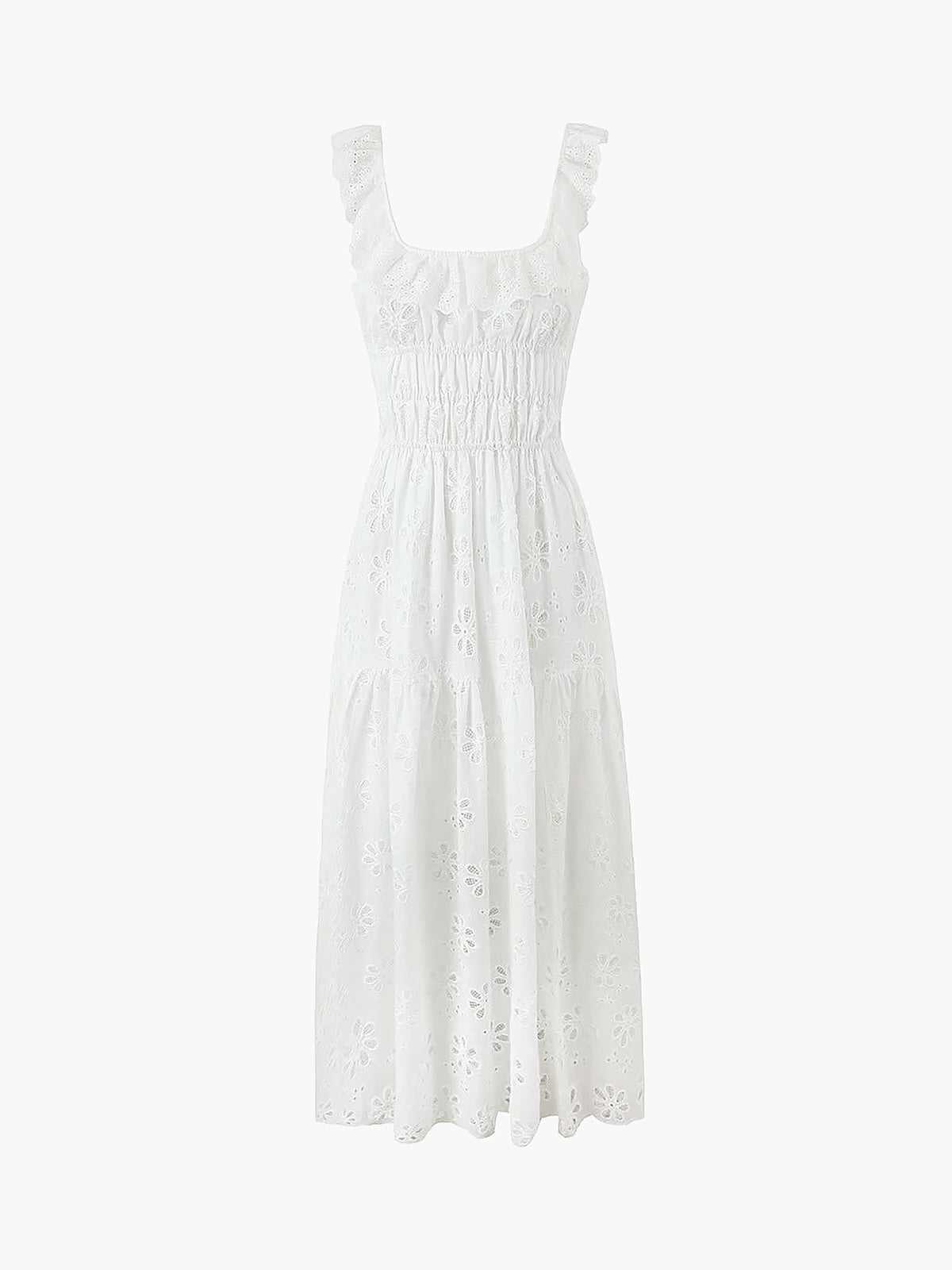 Clara | Elegantes Maxi-Kleid aus Baumwolle mit Stickerei