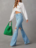 Lena | Ripped Denim Flare Jeans