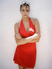 Clara | Polka Dot Halter V-Ausschnitt Kurzkleid