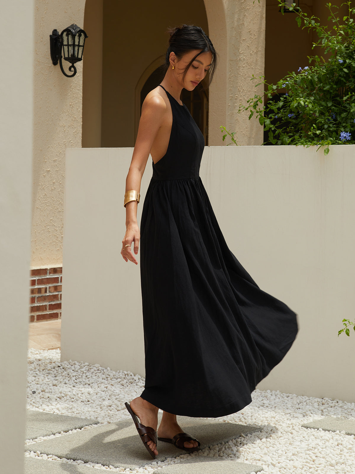 Mia | Elegantes Halterkleid in Maxi-Länge