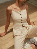 Clara | Elegantes Baumwoll-Leinen Top mit Knopfdetails