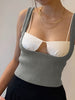Clara | Zweifarbige Cami mit BH-Details