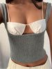 Clara | Zweifarbige Cami mit BH-Details