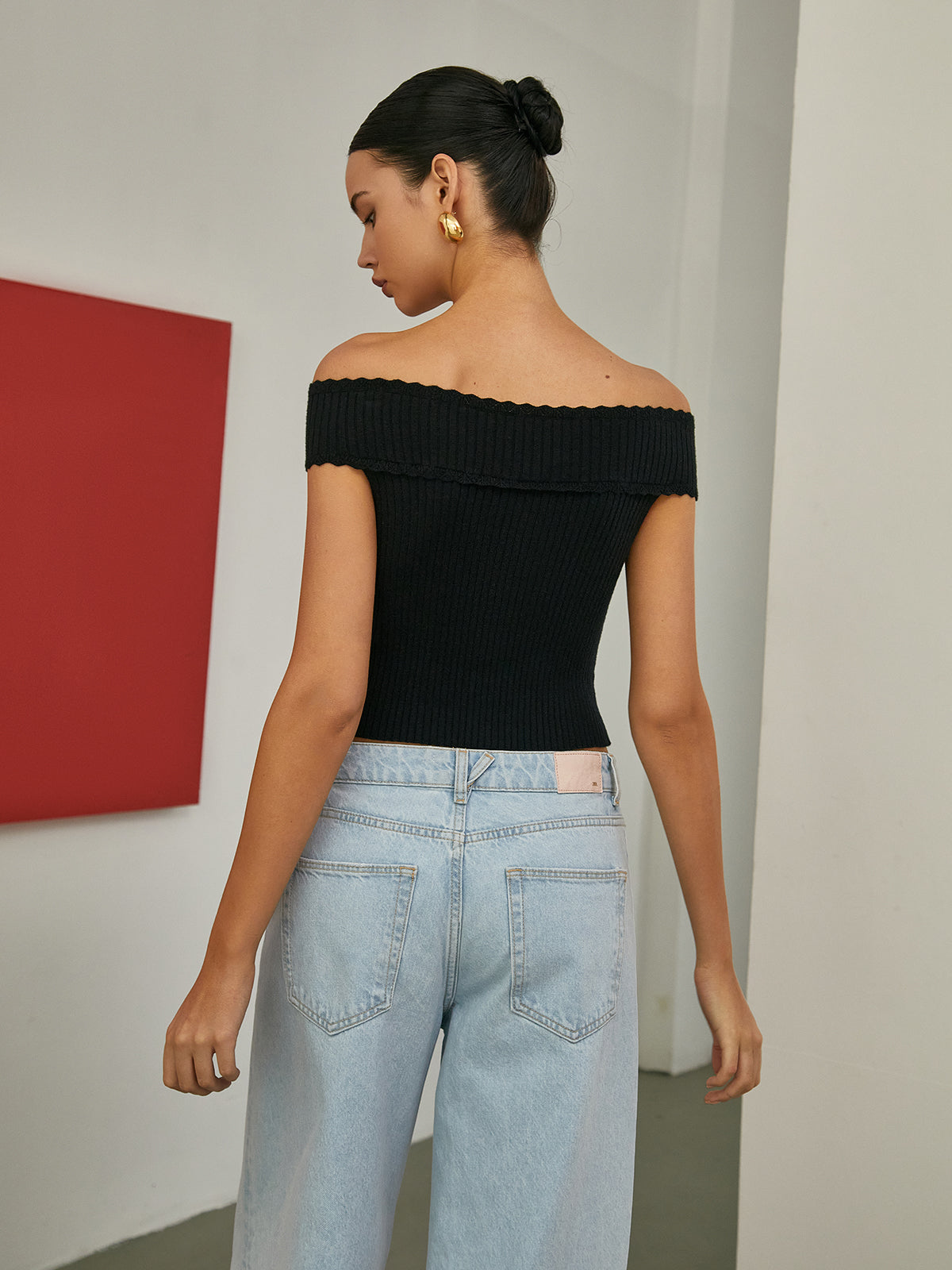 Clara | Basic-Off-Shoulder-Strick-Top